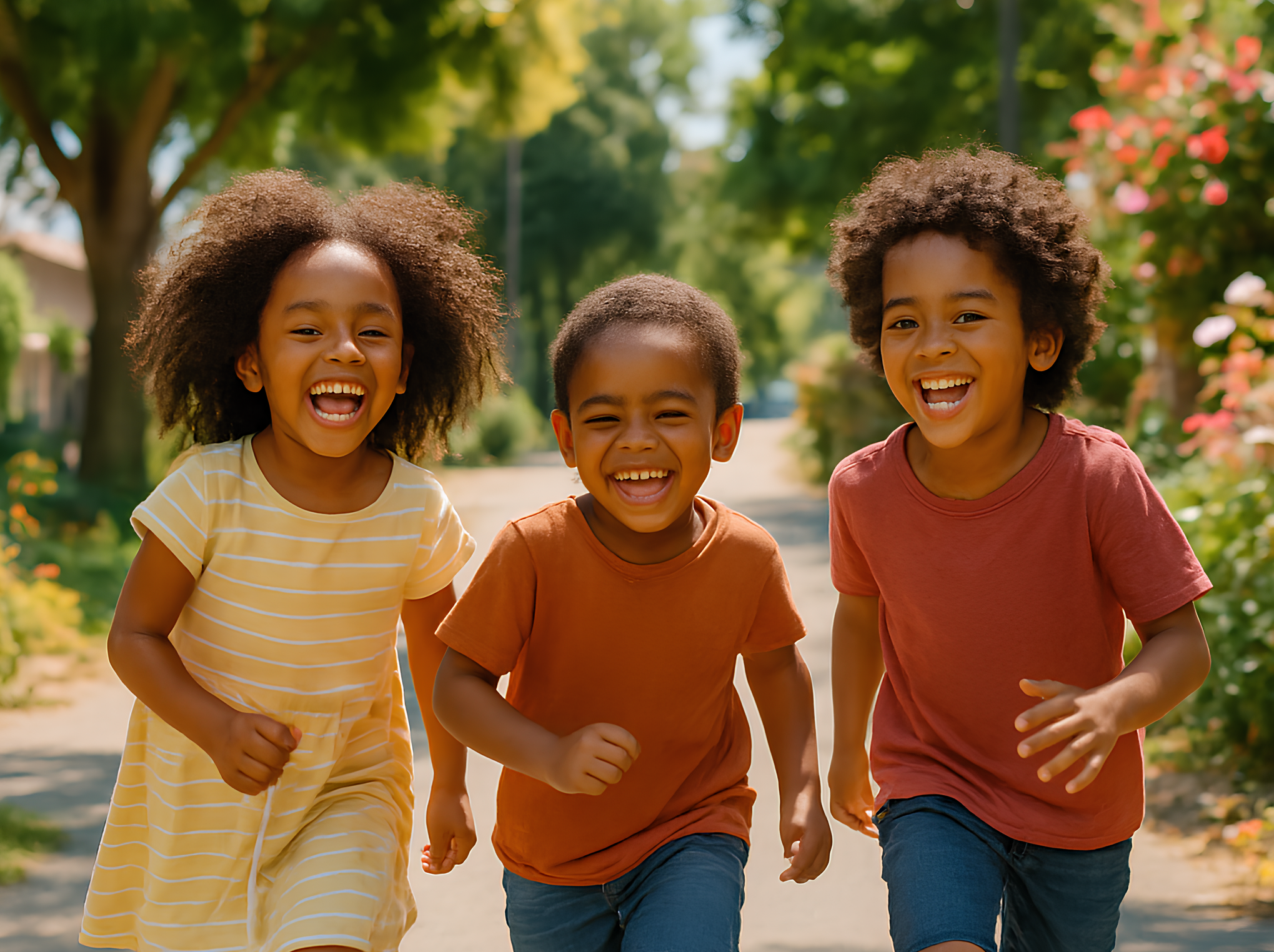 Kids smiling with tablet